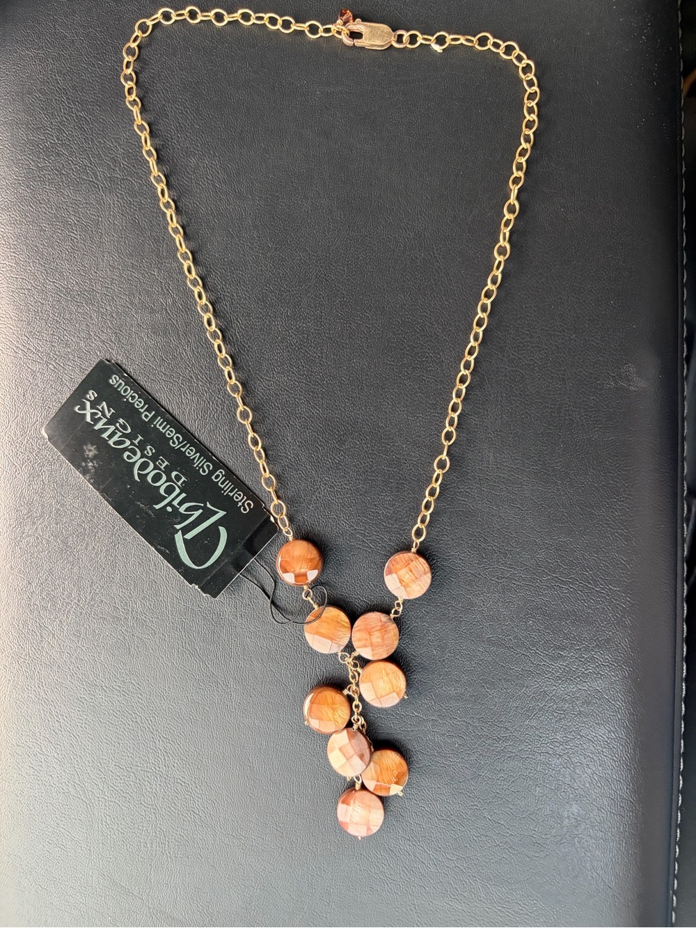 NWT Thibodeaux sterling silver and semi precious stone necklace